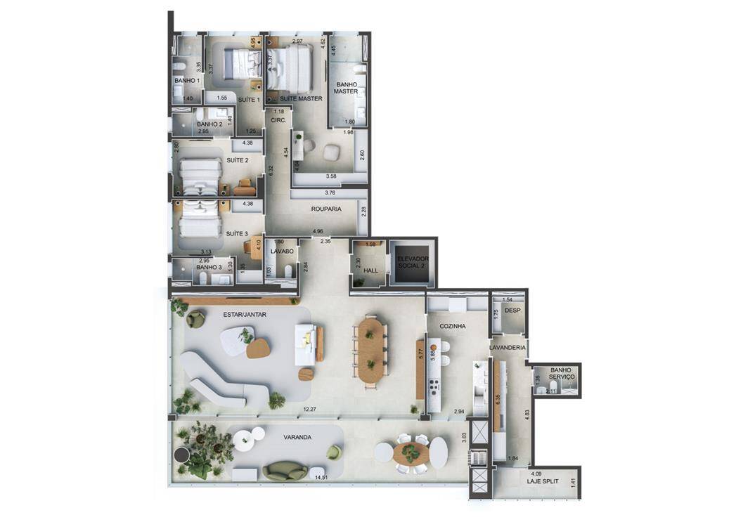 Apartamento à venda com 3 quartos, 230m² - Foto 6